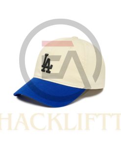 men's white blue sports cap