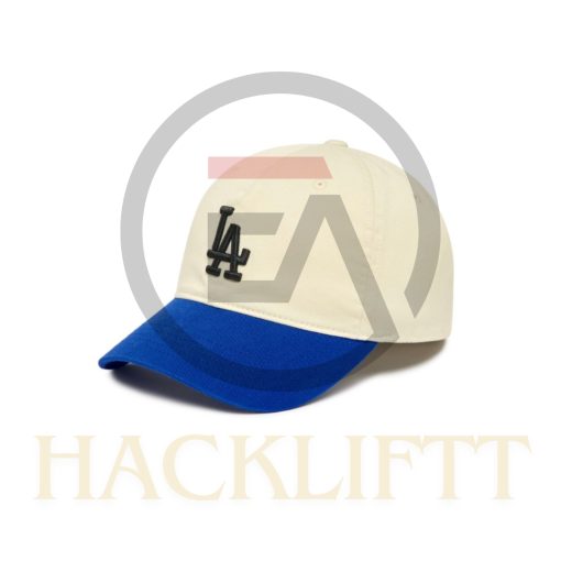 men's white blue sports cap